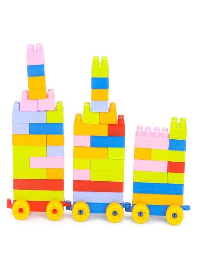Toy Vibes Plastic Junior Builders Building Blocks Set 1-155 Pieces, Edu-cational Toy, Classic Board Games for Kids Boys and Girls (Multi Color) - Image 4